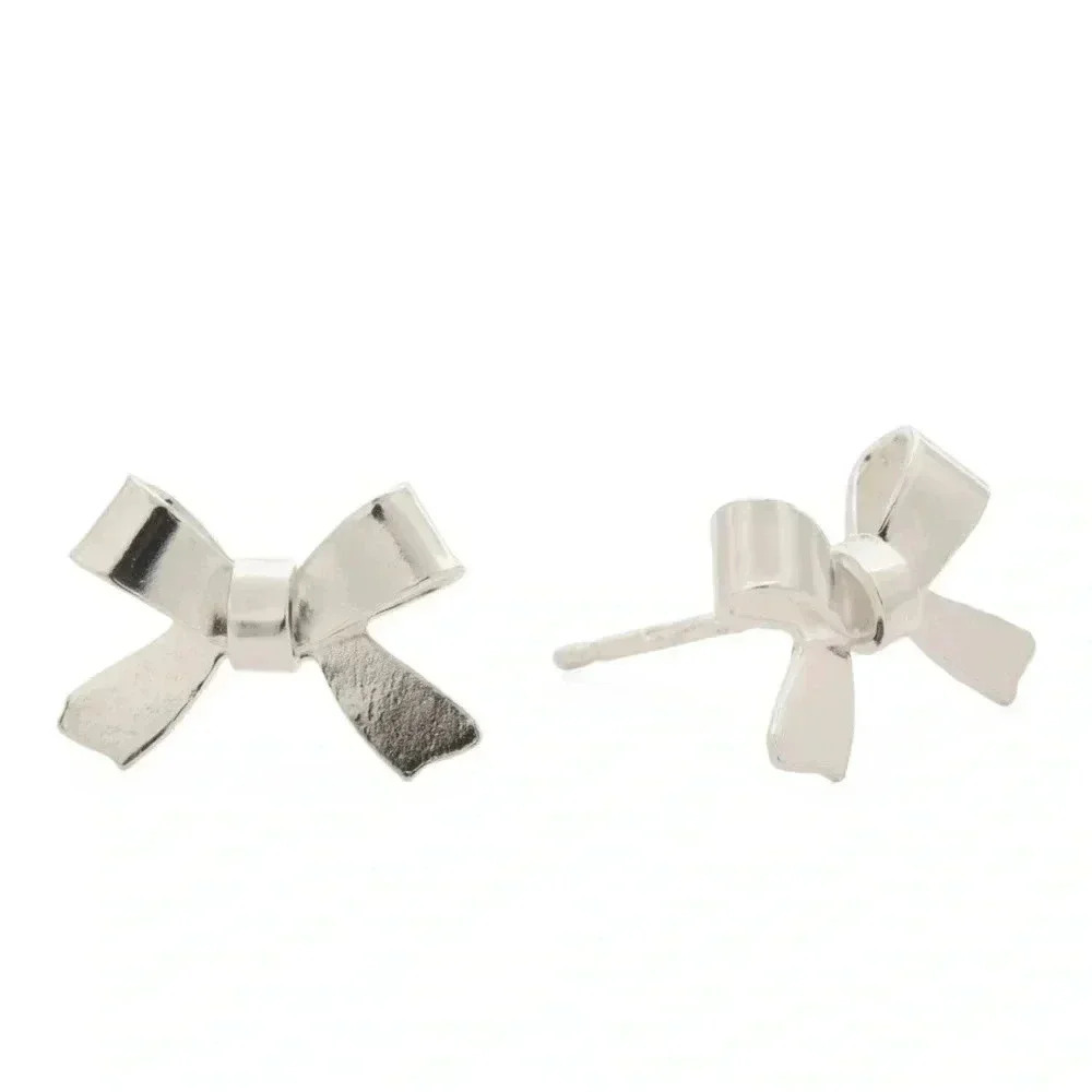 Mia Fiore Silver Bow Stud earrings NWT